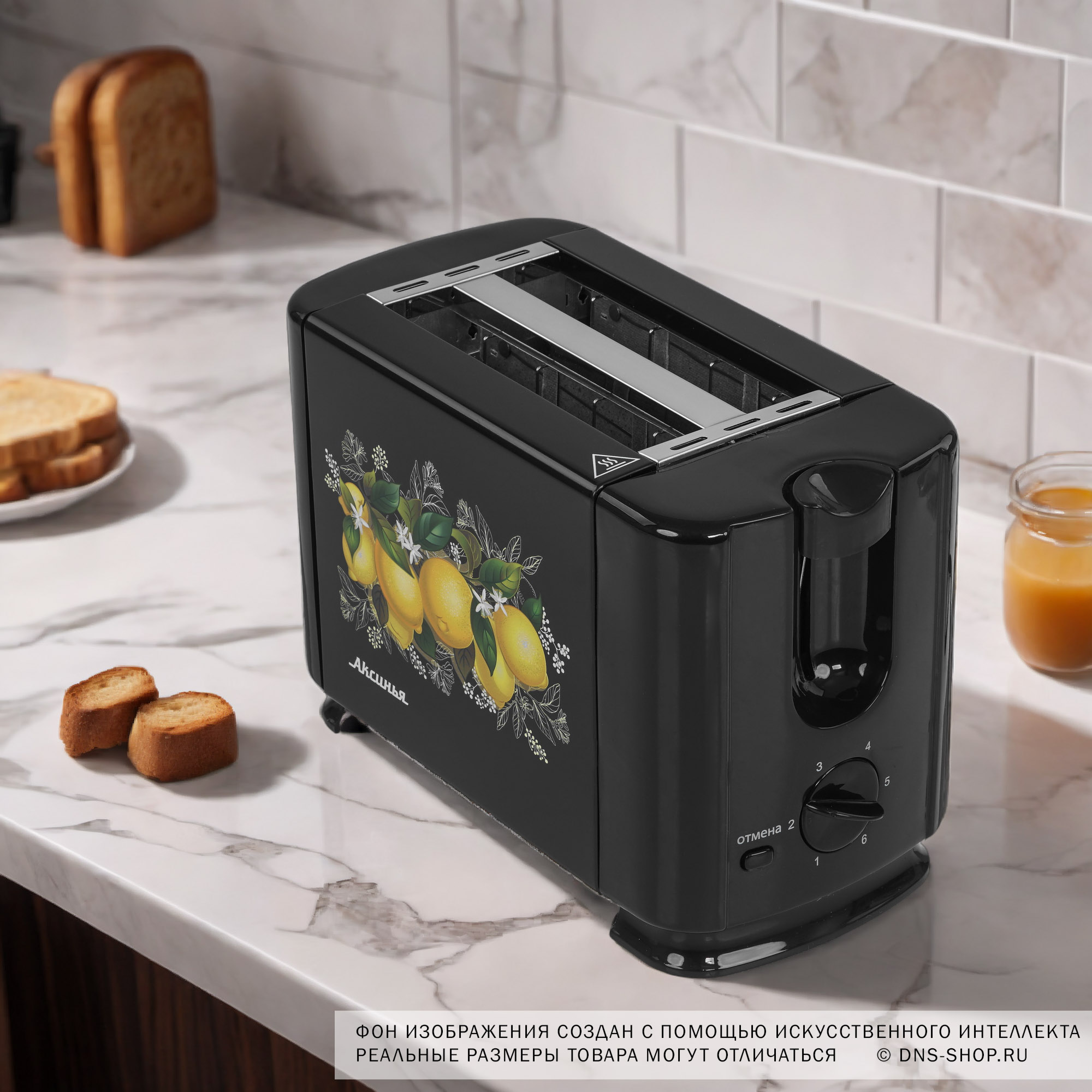 9050491 Тостер Аксинья КС-203 Лимоны черный STDN-0082002 - Вид №8