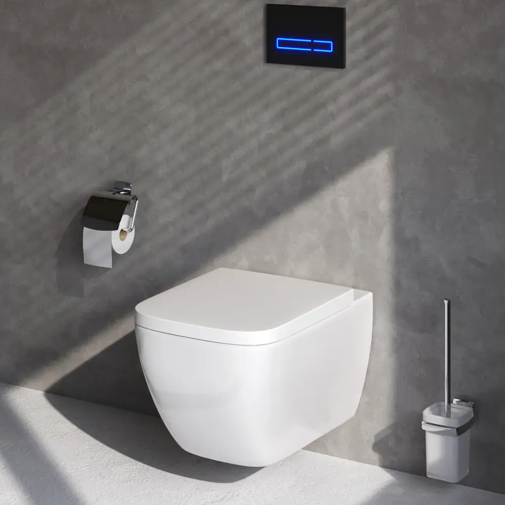 Комплект инсталляции Aquatek Pneumo N 49 с безободковым унитазом AM.PM Gem клавиша Aquatek Pnn-0000004 чёрная Pneumo N49 STLM-2024237 - Вид №13