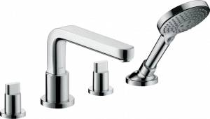 31447000 Metris S Смеситель на край ванны на 4 отверстия с изливом 22 см Hansgrohe