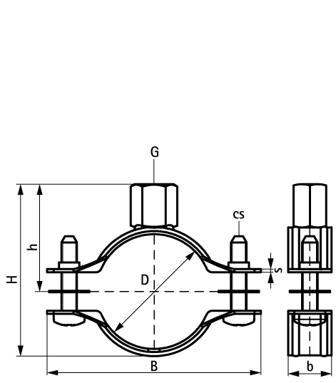 33035112 2S Хомуты без вкладыша (M8/10) для изолированных, стальных, медных, чугунных и пластиковых (многослойных) труб walraven  - Вид №1