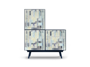 Секционный шкаф из МДФ с распашными дверцами с ящиками