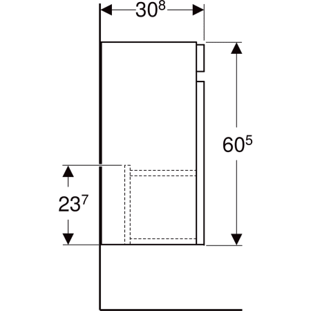501.903.00.1 Шкафчик для раковины Geberit Renova Plan, с одной дверью Geberit  - Вид №17