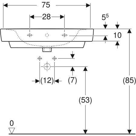 501.932.00.1 Накладная раковина Geberit Renova Plan Geberit  - Вид №36
