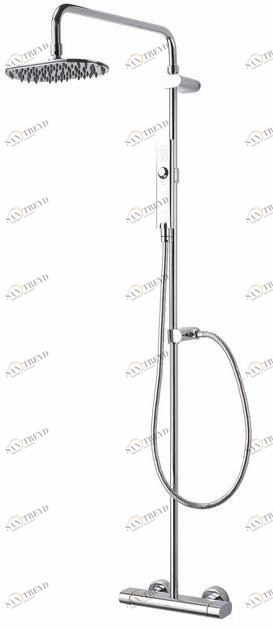 JUSTIME Настенная душевая стойка из хромированной латуни с душевой лейкой Perfecto 6920-bf-80cp