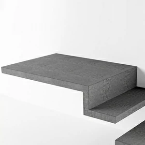 BetOn Площадка лестницы со ступенью с креплением 1240*900 серая