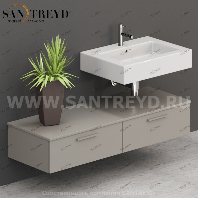 T14052GH2 Столешницы для использования в сочетании с тумбами и открытыми тумбами 140 см серая Globo ARREDO WOOD Италия Ceramica Globo