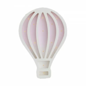 Ночник деревянный 30 см белый с розовым "Воздушный шар New" LAMPA I DEREVO  00-3880219 Белый;розовый