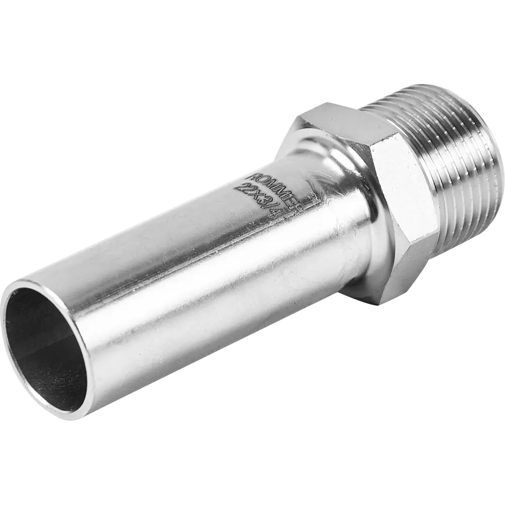 Муфта переходная Rommer 3/4"x22 мм НПр-НР нержавеющая сталь 88011230 STLM-2068607 