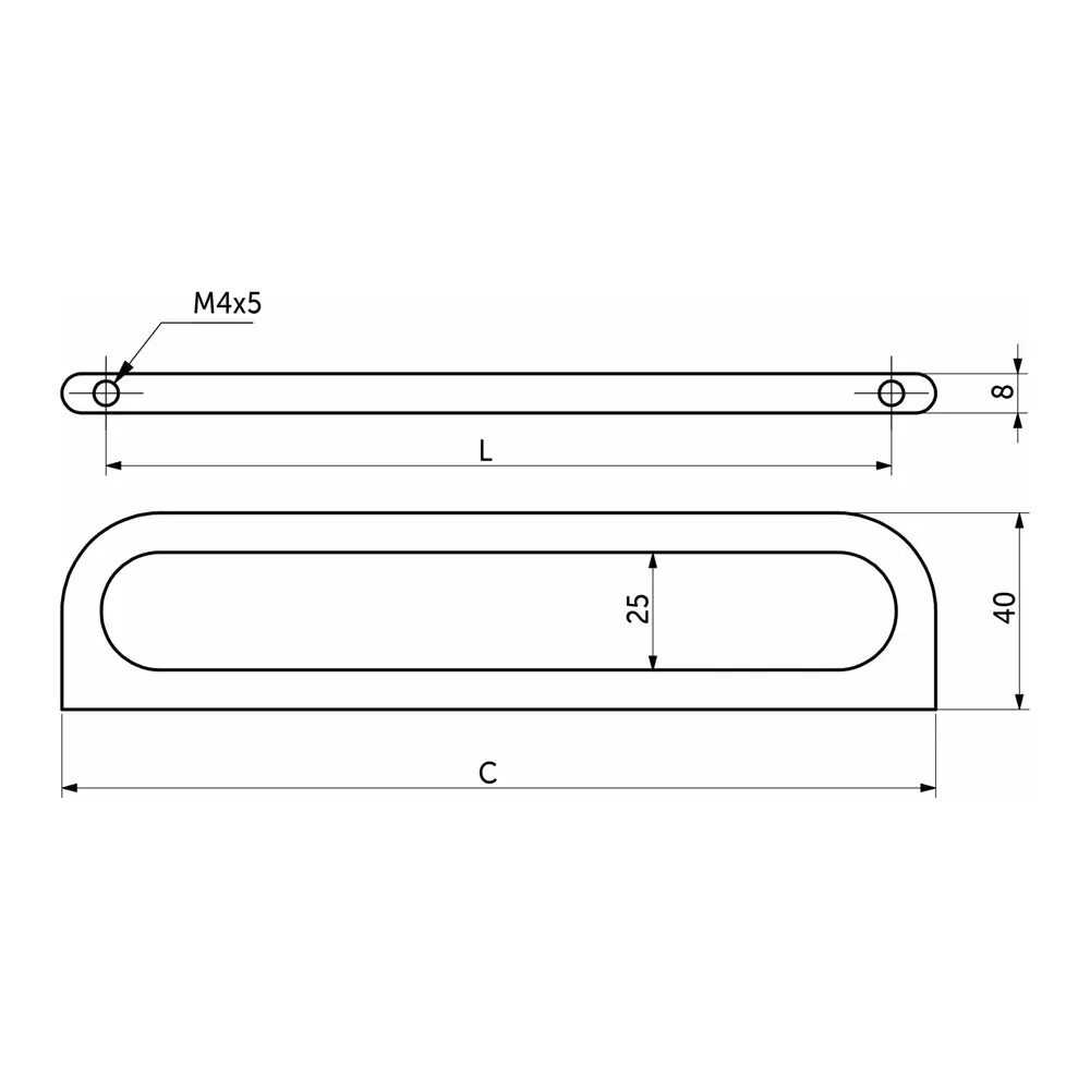 INSPIRE Ручка мебельная графит 160 мм для шкафов Лион 88021696 STLM-1514115 - Вид №6