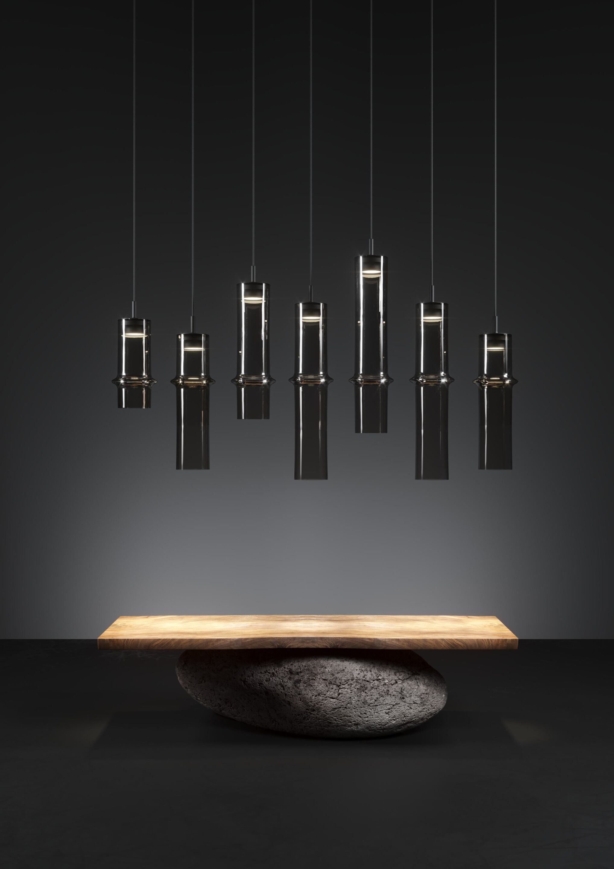 Опаловое стекло ручной работы светодиодный подвесной светильник BROKIS Бамбуковый лес ARCH-00149617 - Вид №22