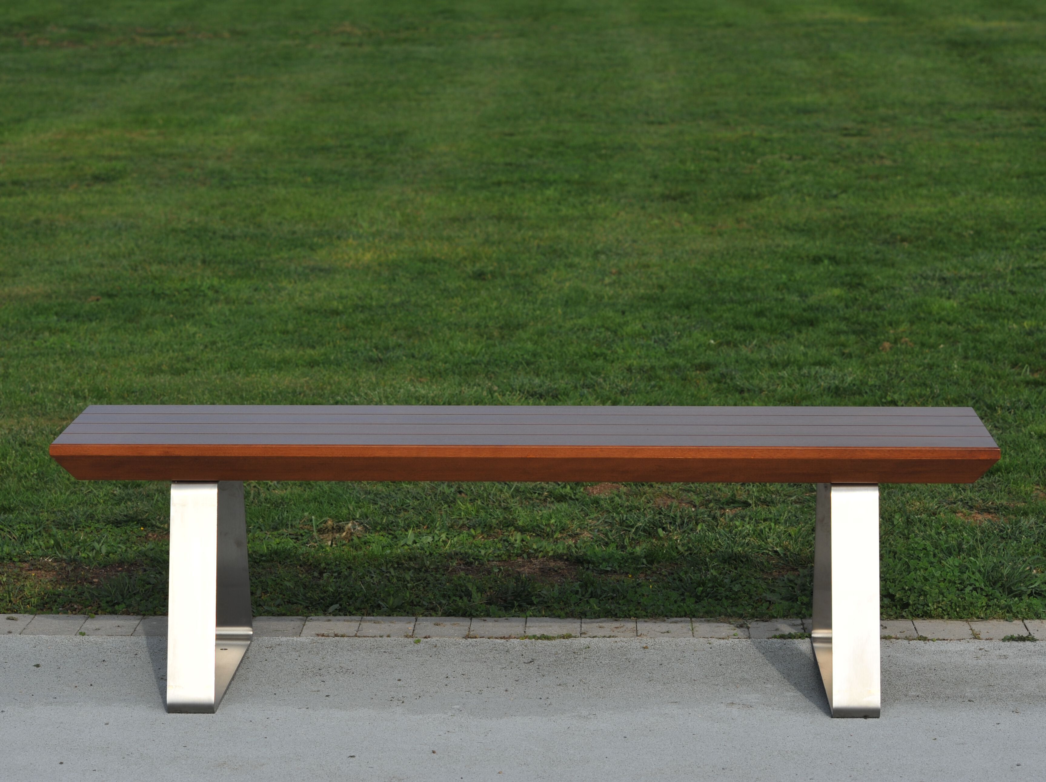 Стальная и деревянная скамья без спинки Viscio Urban Design ARCH-00036609 - Вид №5