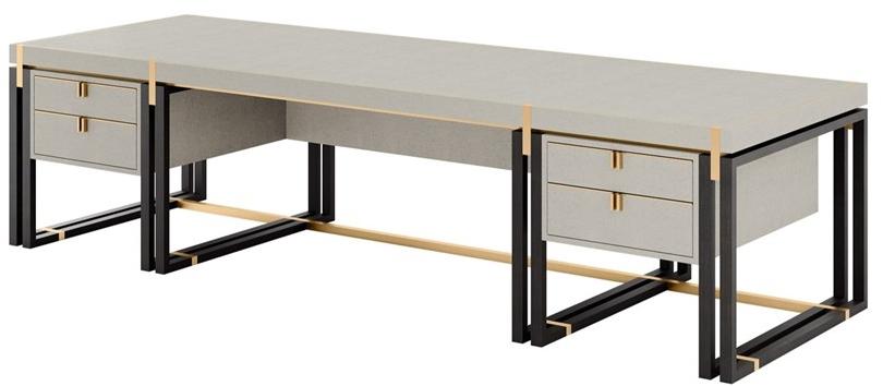 FRATO Прямоугольный письменный стол из массива дерева с ящиками Seoul Ffu120007aaz - Вид №1