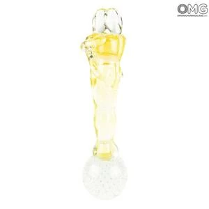 3584 ORIGINALMURANOGLASS Скульптура Влюблённые - золотистая - муранское стекло OMG 12 см