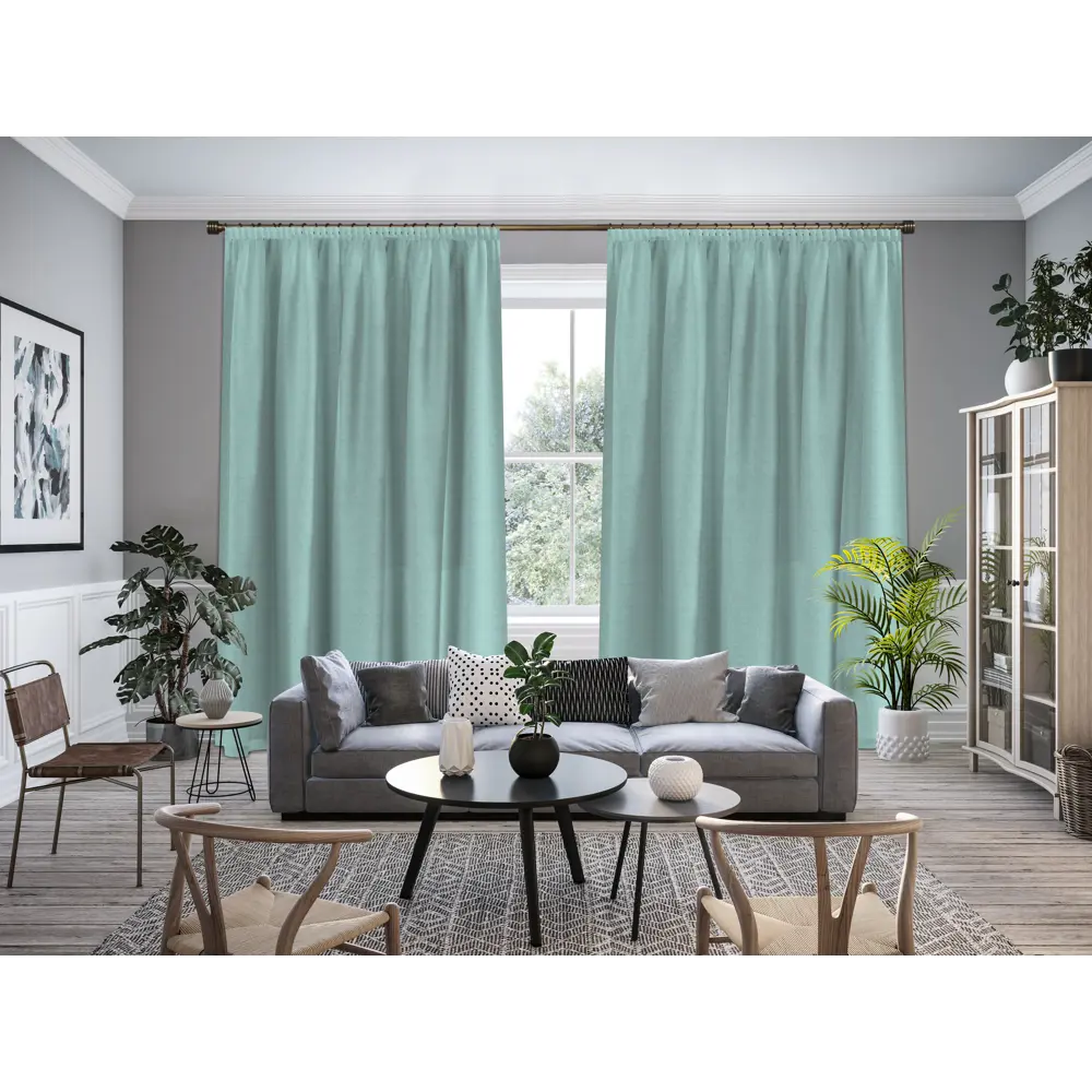 Santreyd Велюровая ткань для штор бирюзовый цвет 300 см шириной 89177068 STLM-1327461 - Вид №5