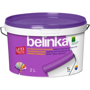 Краска для внутренних стен Belinka Latex B3 водостойкая матовая полупрозрачная 1.86 л