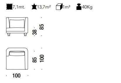 Съемное тканевое кресло с подлокотниками MOROSO Gimme More ARCH-00123137 - Вид №3