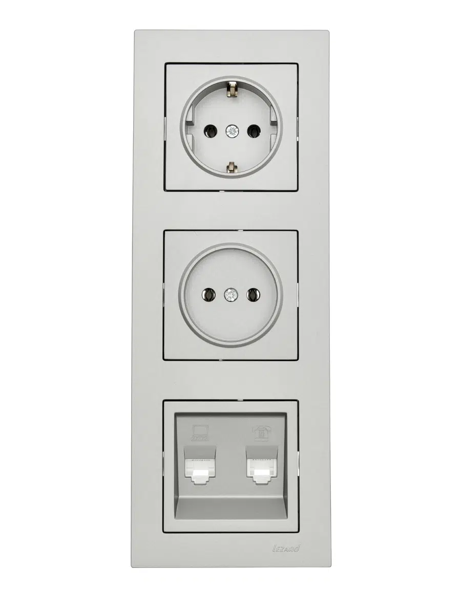 VESNA Рамка 3-ая вертикальная без вст платина LEZARD 742-3500-153 - Вид №3