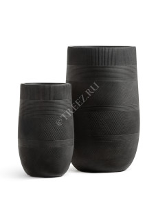 41.1020-0045-BLW-54 Кашпо  ERGO - серия Graphics - Высокая округлая чаша - Чёрный графит Цветочная коллекция