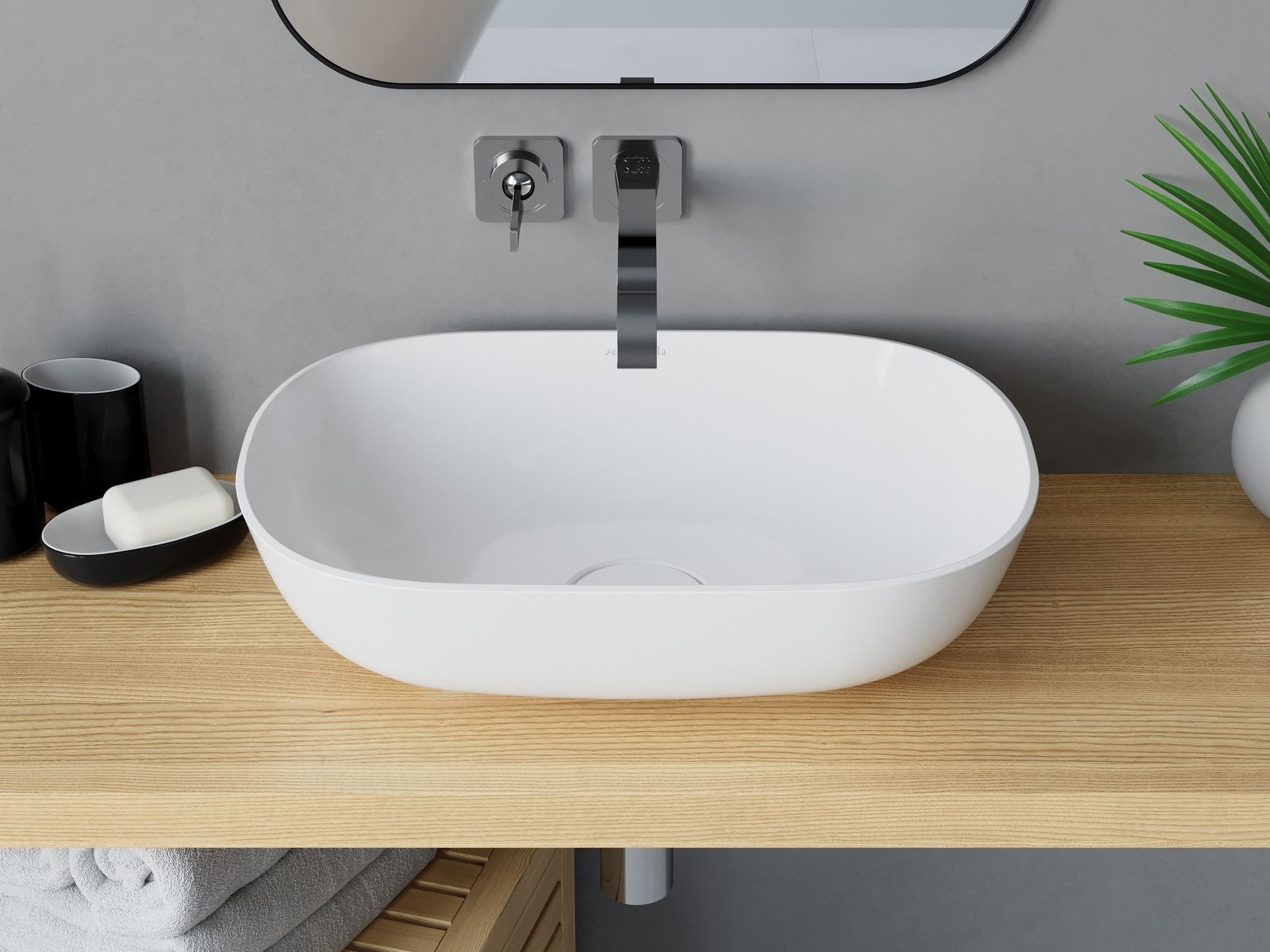 Прямоугольная столешница из Долотека© Acquabella Acquawhite ARCH-00104004