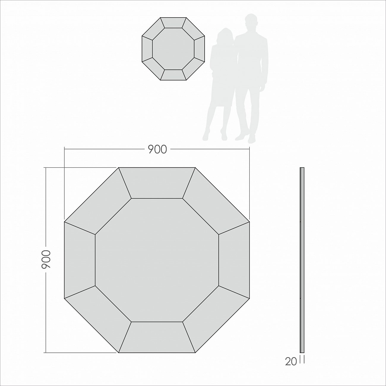Зеркало венецианское восьмиугольное с фацетом "Рич-2" GRAUM ДИЗАЙНЕРСКИЕ 304127 Зеркальный  - Вид №2