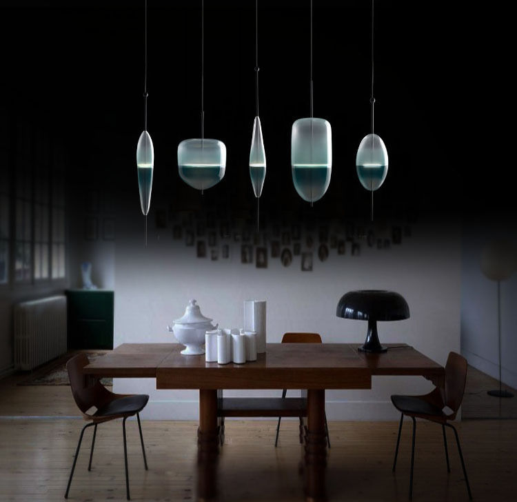 Светильник подвесной 47,5х10 см голубой Flow B blue 9148/B DELIGHT COLLECTION ДИЗАЙНЕРСКИЕ 00-3882350 Голубой;прозрачный  - Вид №1