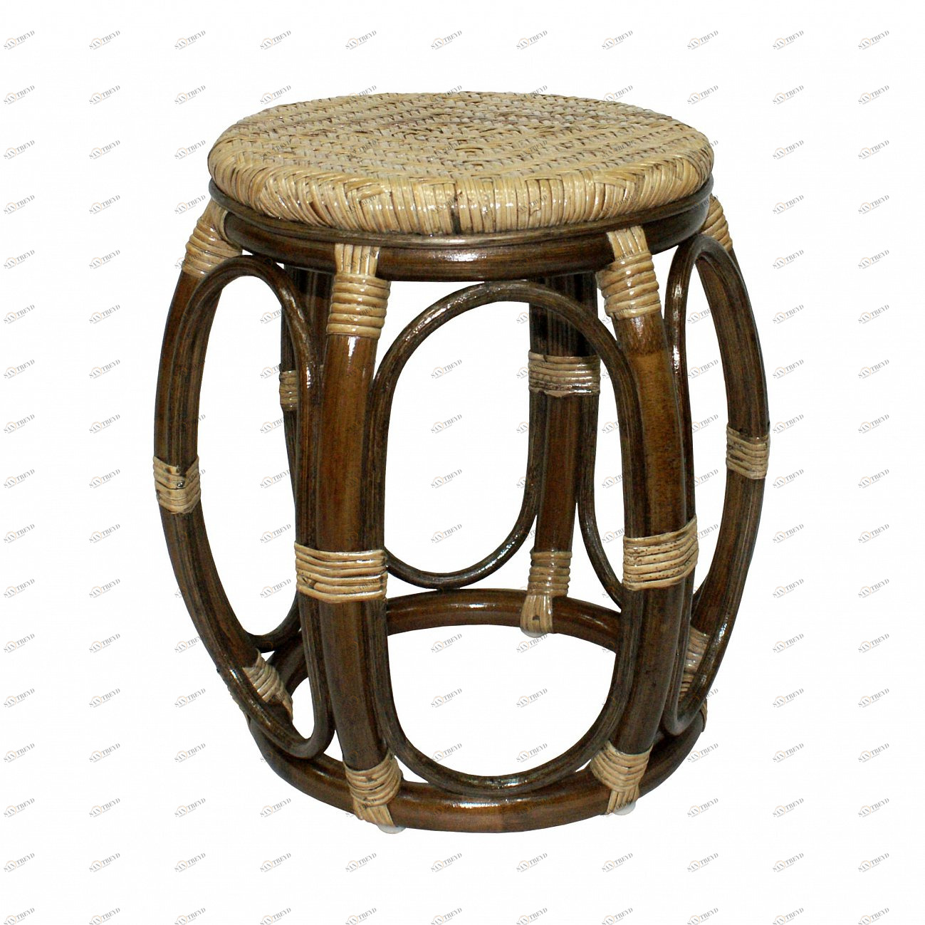 Табурет из ротанга коричневый Drum ЭКО ДИЗАЙН ПЛЕТЕНАЯ 009734 Бежевый;коричневый 