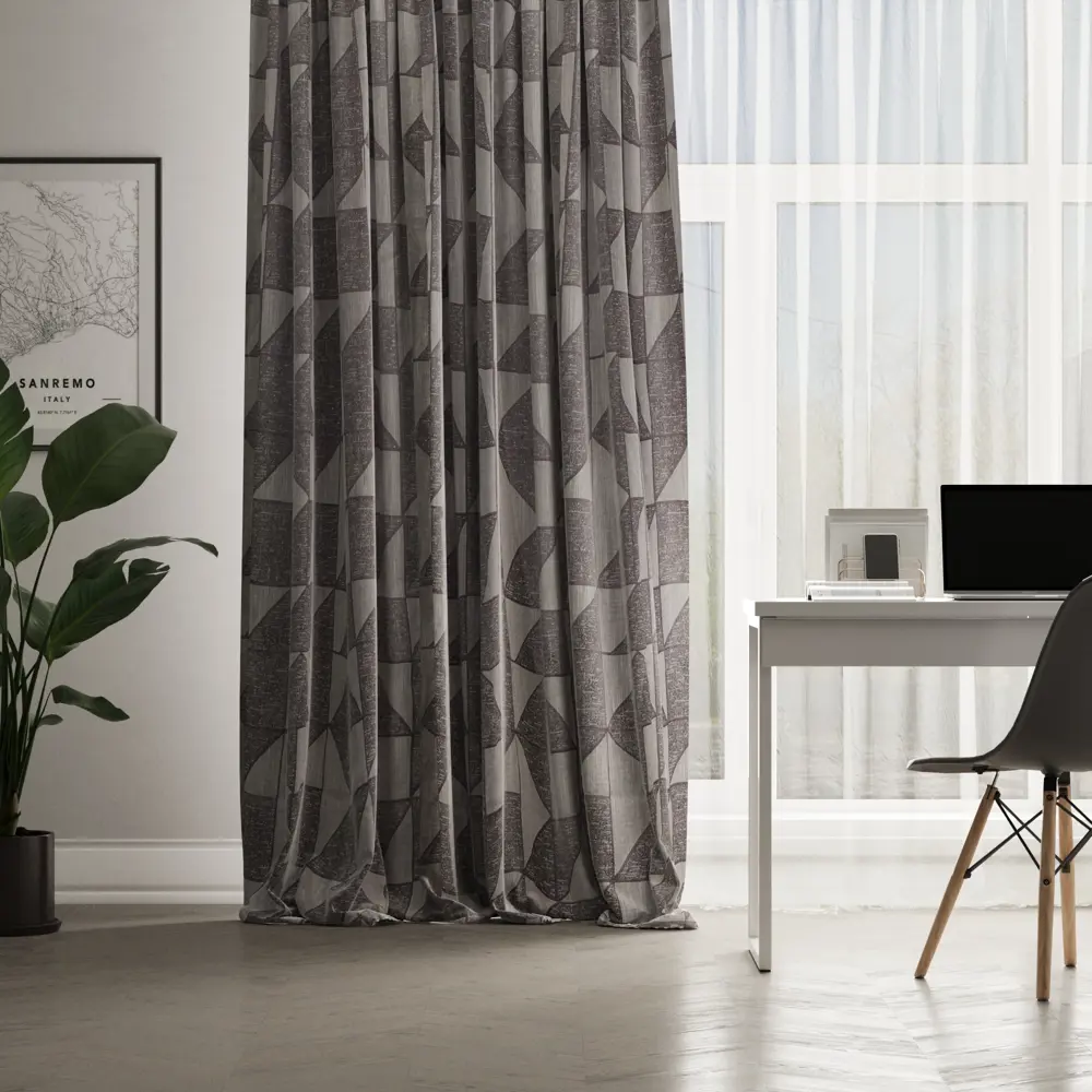 Штора на ленте Inspire Tricona 160x280 см цвет серый 83562037 STLM-2168721 