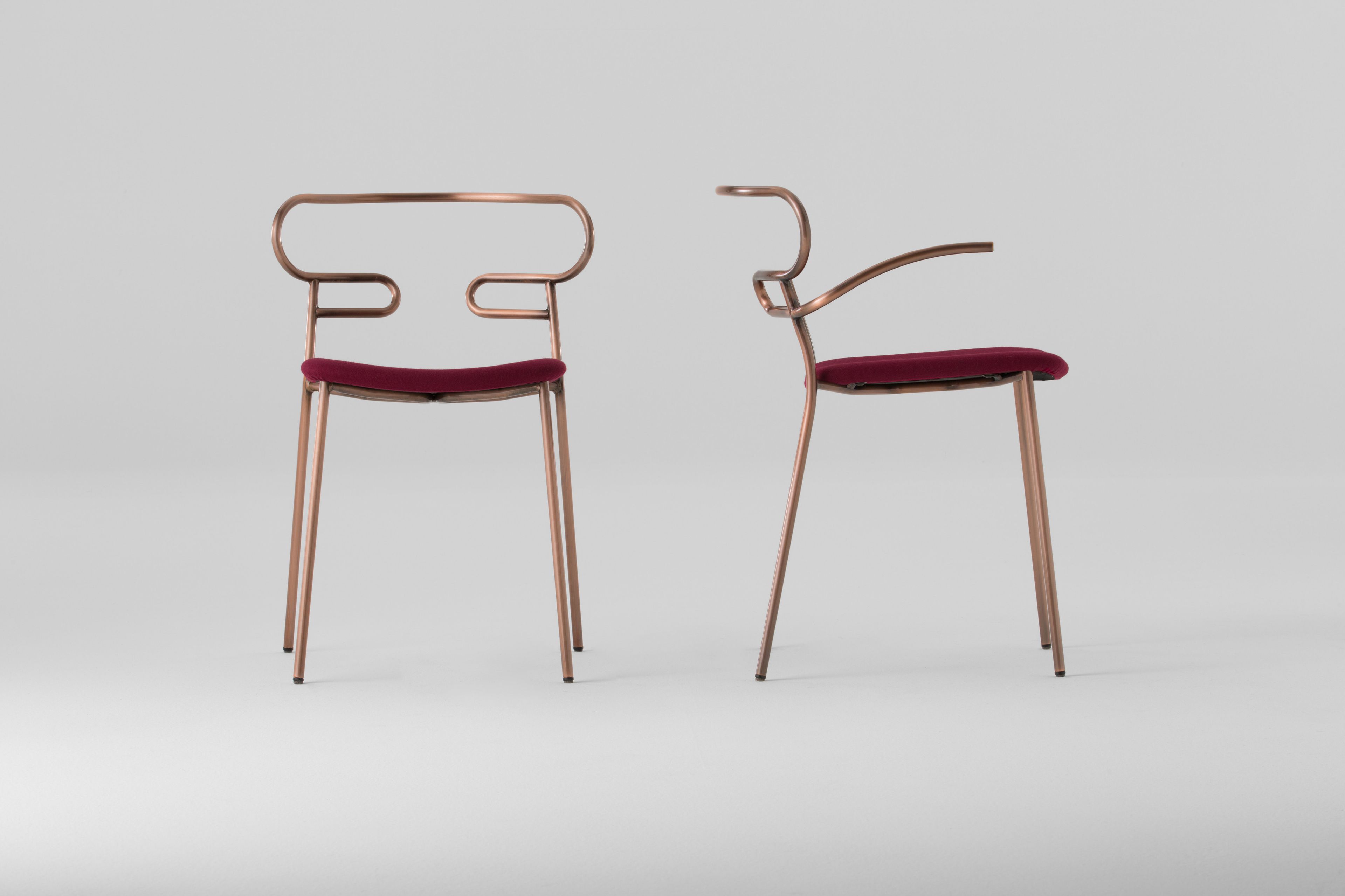 Металлический стул с открытой спинкой с мягким сиденьем TrabA' Генуя ARCH-00003629