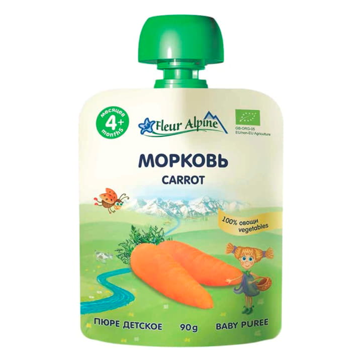 Пюре Морковь с 4 месяцев Fleur Alpine 90 г Santreyd 15760