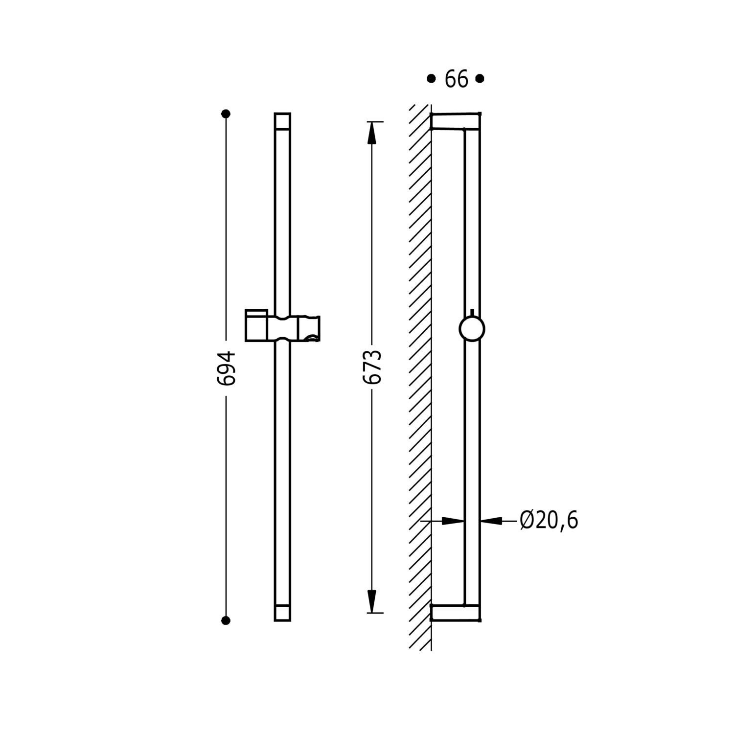 Раздвижная душевая планка-03463706 TRES Showers - Вид №1