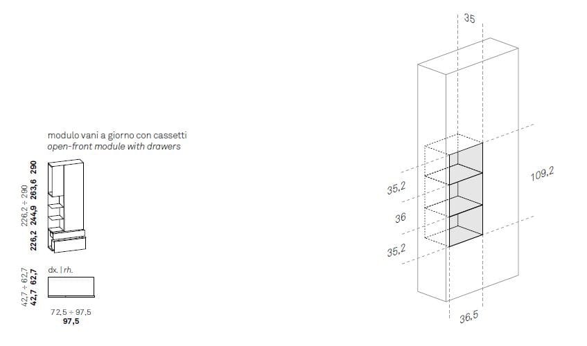 Шкаф с дверцами и ящиками Caccaro Grafik ARCH-00018688 - Вид №6