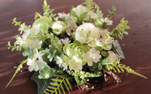 3161 778 a3 Искусственный венок 'Лютик-восковое растение', Ø 25 см, бежево-белый H-andreas