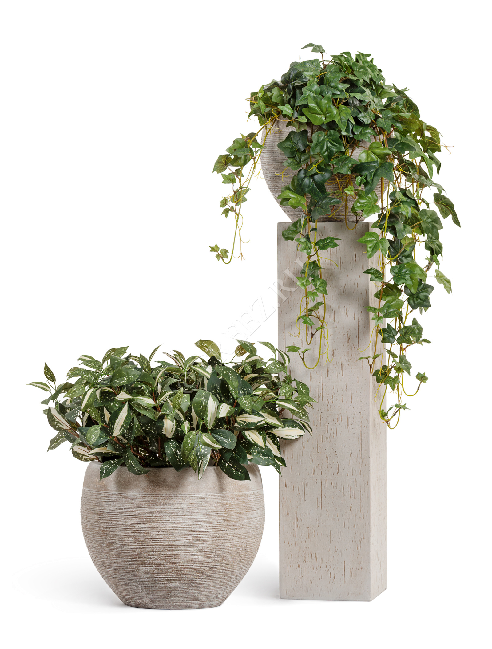41.1016-0010-CRS-080 Кашпо  ERGO - серия Cork - Колонна - Белый песок Цветочная коллекция  - Вид №8