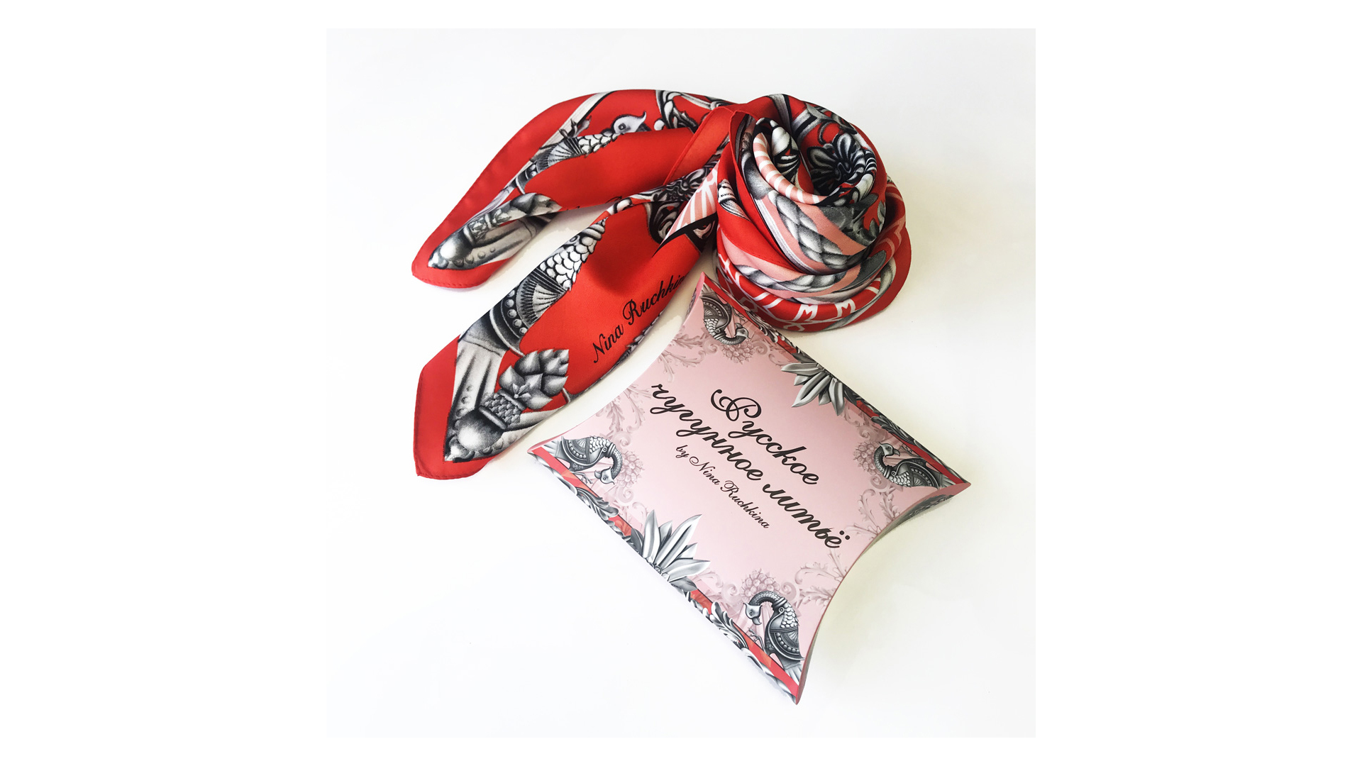 10633882 МД Нины Ручкиной Платок сувенирный "Русское чугунное литье" 90х90см Ткань  - Вид №1