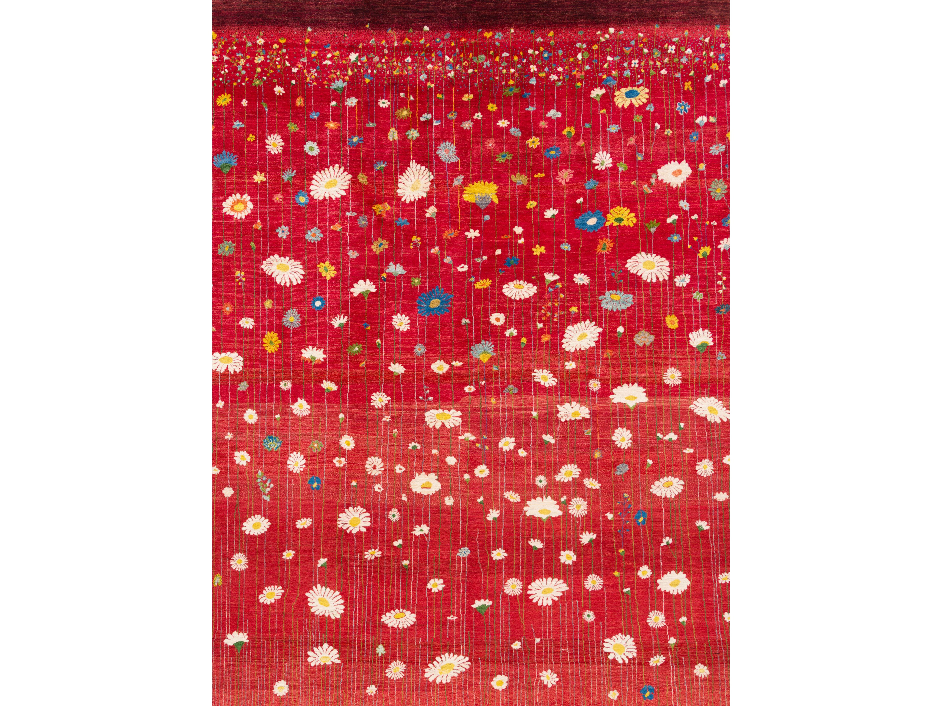 Прямоугольный шерстяной цветочный ковер Zollanvari Flower Meadow ARCH-00059341 - Вид №1