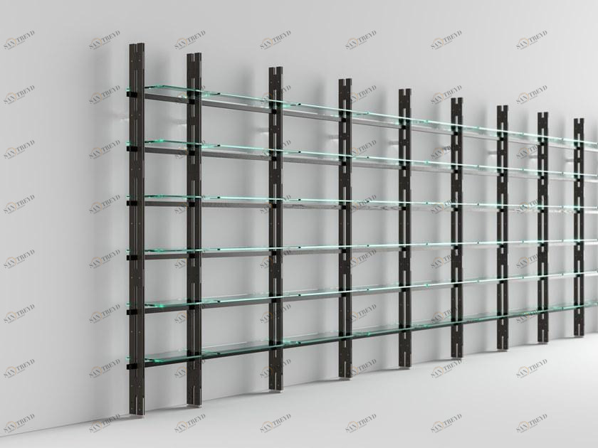 Tonelli Design Модульный книжный шкаф из дерева и стекла sun-id-1477283