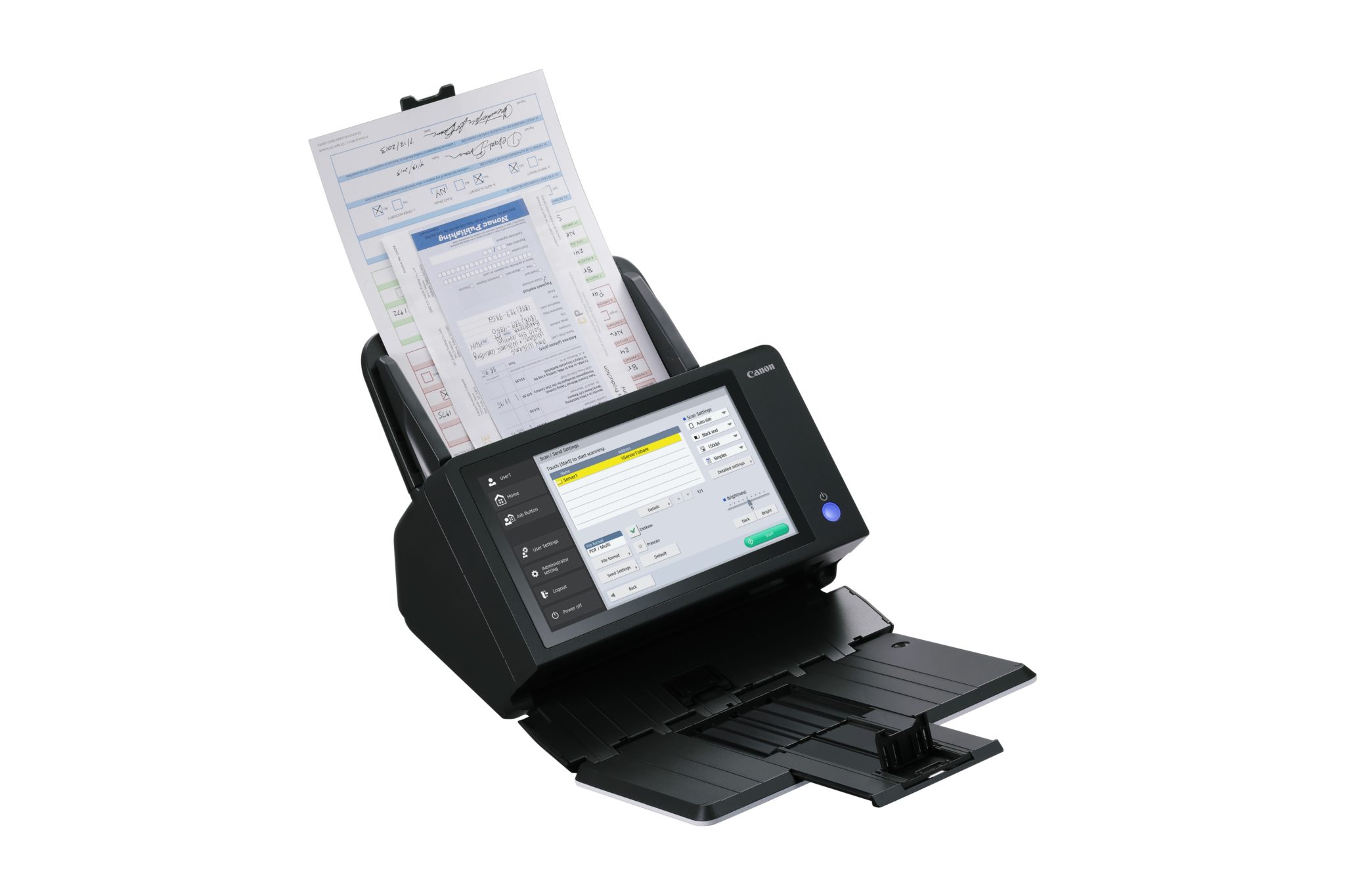 1255C003 Scanfront 400 network document scanner, duplex, 45 ppm, adf 60, usb, rj45, a4 Canon  - Вид №1