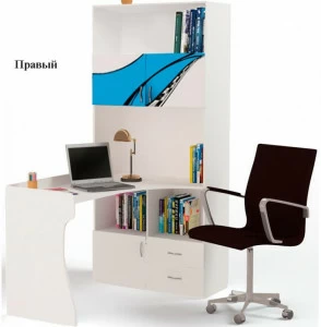 Стол-стеллаж ABC-KING La-Man, правый голубой