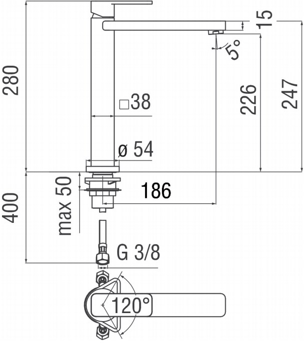 Nobili Rubinetterie Хромированный кухонный смеситель на одно отверстие Loop Lp90713cr - Вид №1