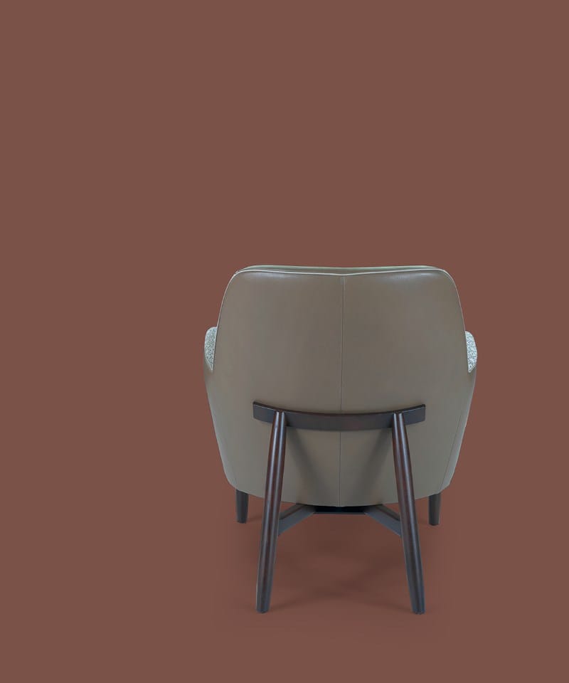 Кожаное и тканевое кресло с подлокотниками Borzalino EVE PLUS ARCH-00129537 - Вид №7