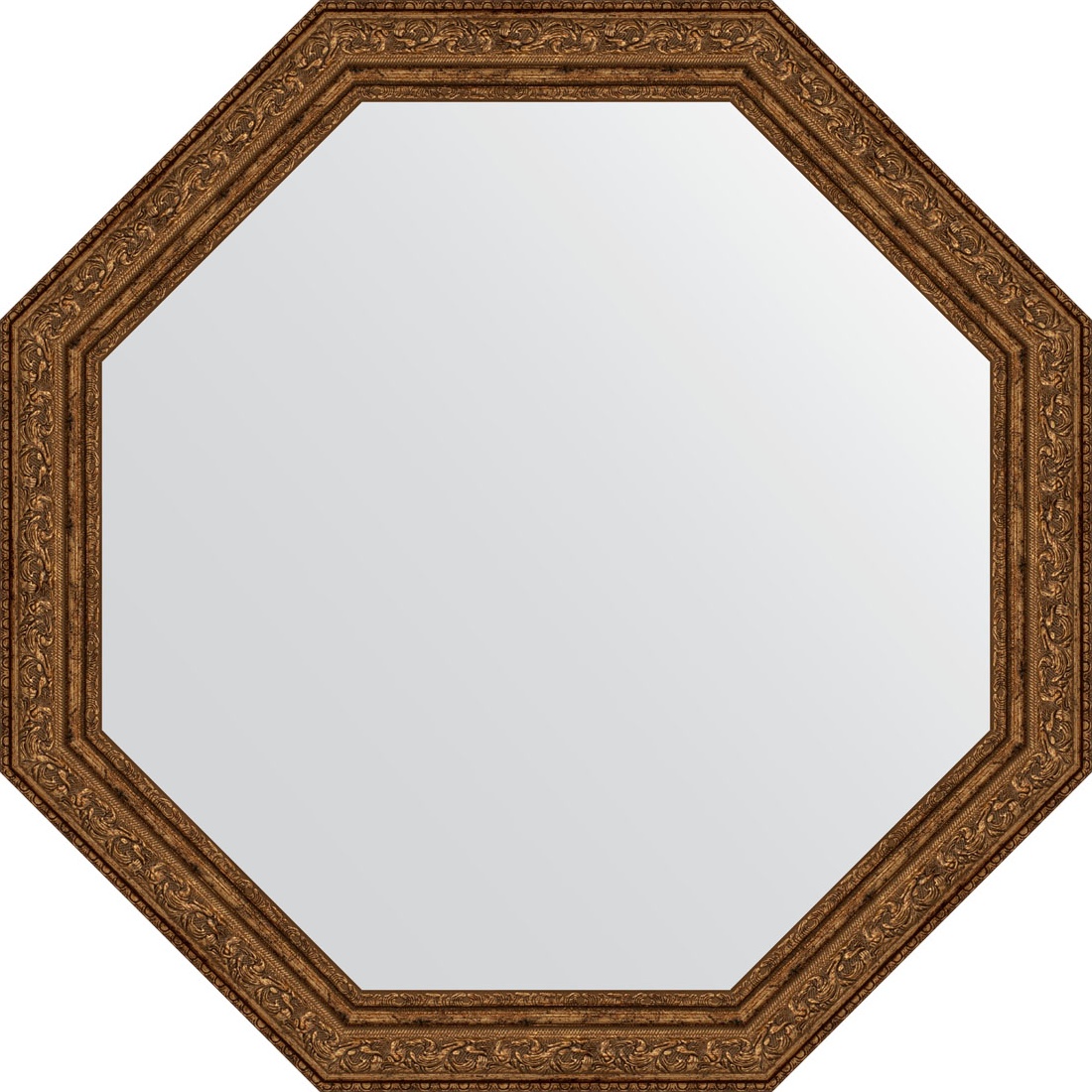 BY 3695 Зеркало в багетной раме - виньетка состаренная бронза 56 mm EVOFORM Octagon