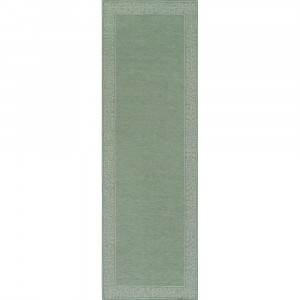 LEI_38_64_150 Скатерть-дорожка, 50/150 зеленый 100% лен жаккард LEITNER