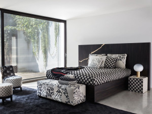 Прямоугольный пуф из ткани