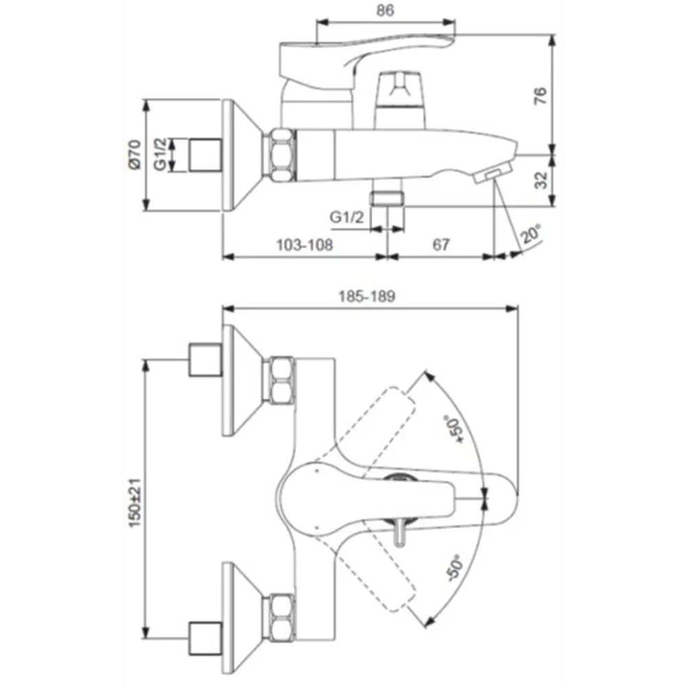 Смеситель для ванны Ideal Standard Oglio однорычажный цвет хром 82640753 STLM-2002354 - Вид №4