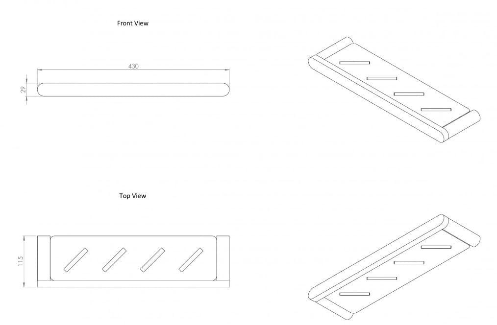 Полка для ванной из нержавеющей стали LUSSO Luxe ARCH-00026918 - Вид №2