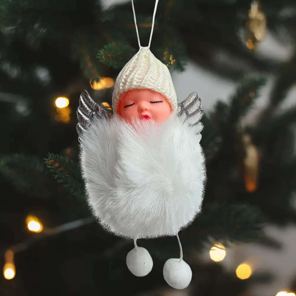 89381632 Украшение елочное «Ангел», 14.5x8.5 см, цвет белый STLM-1347659 Santreyd 