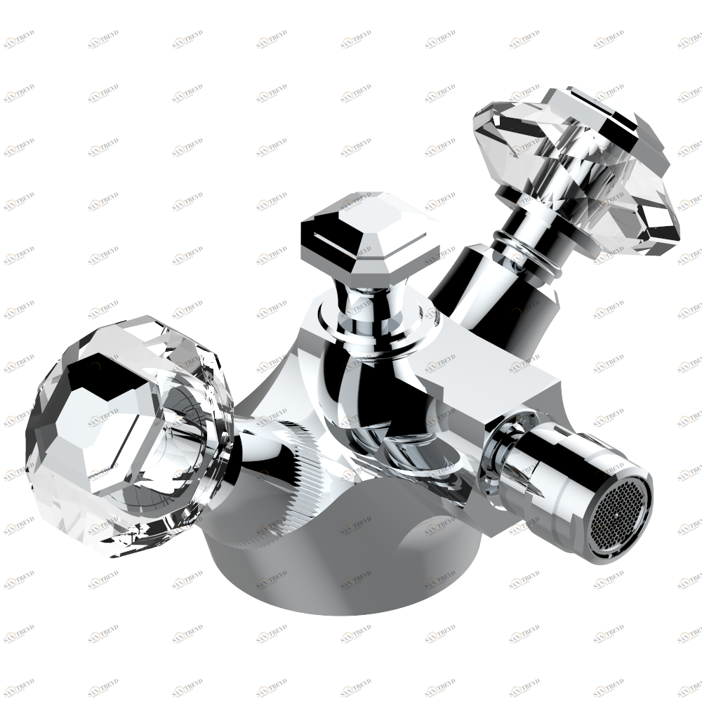 A59-3202 Смеситель для биде на одно отверстие с поворотным аэратором и донным клапаном Thg-paris Tradition cristal Хром A59 3202 A02 CAT.A