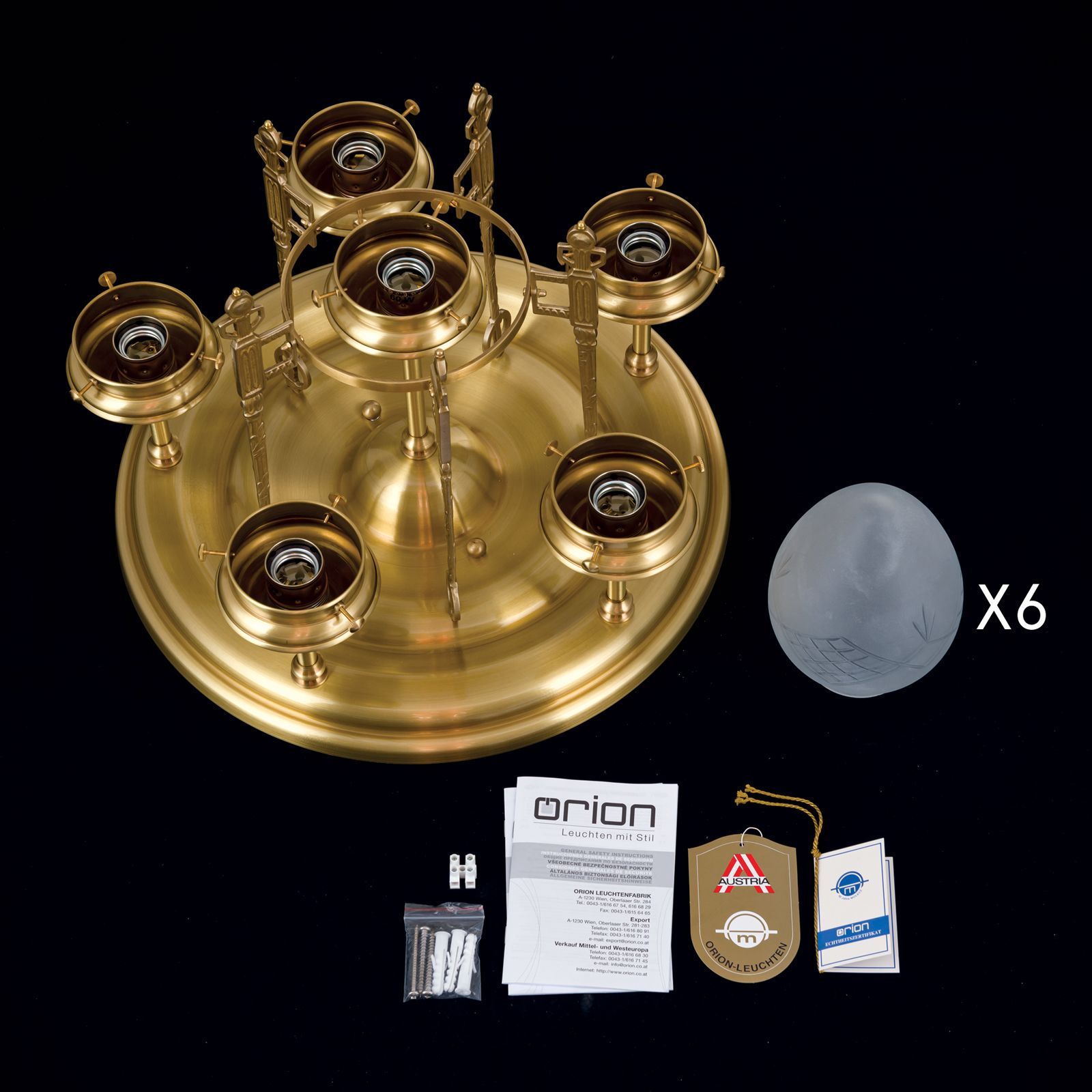 Потолочный светильник из латуни и стекла Orion Будапешт ARCH-00151867 - Вид №4