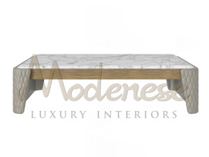 Мраморный прямоугольный низкий столик Calacatta