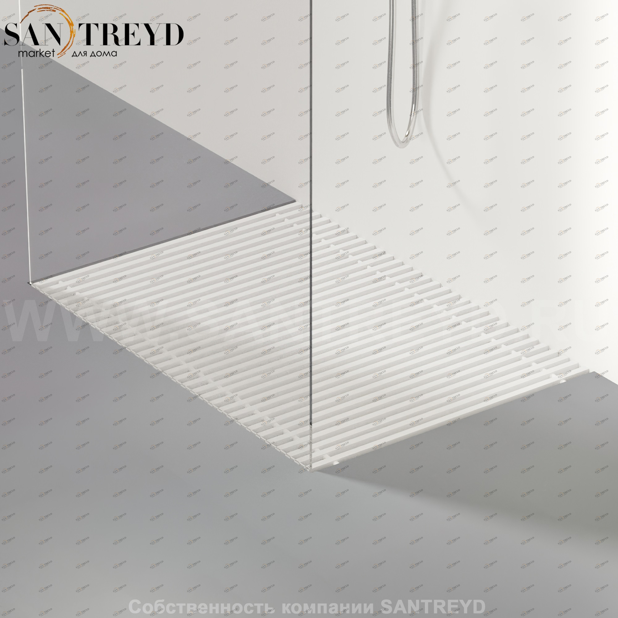 Душевой поддон FLAT D решетчатый белый. Размеры: длина с 70 до 120 см, глубина с 70 до 100 см Agape APED17010070120Z